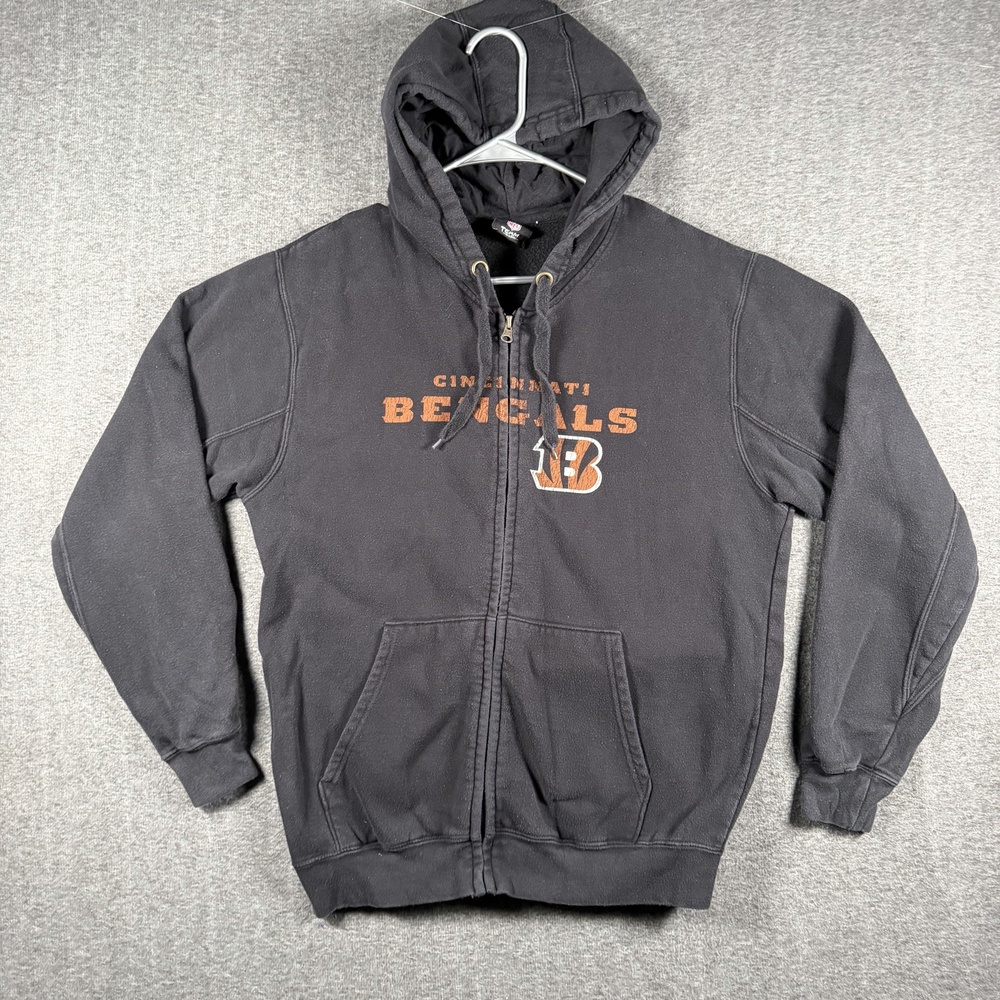 Cincinnati Bengals Hoodie Sweatshirt Mens Large Black NFL Football Team Apparel